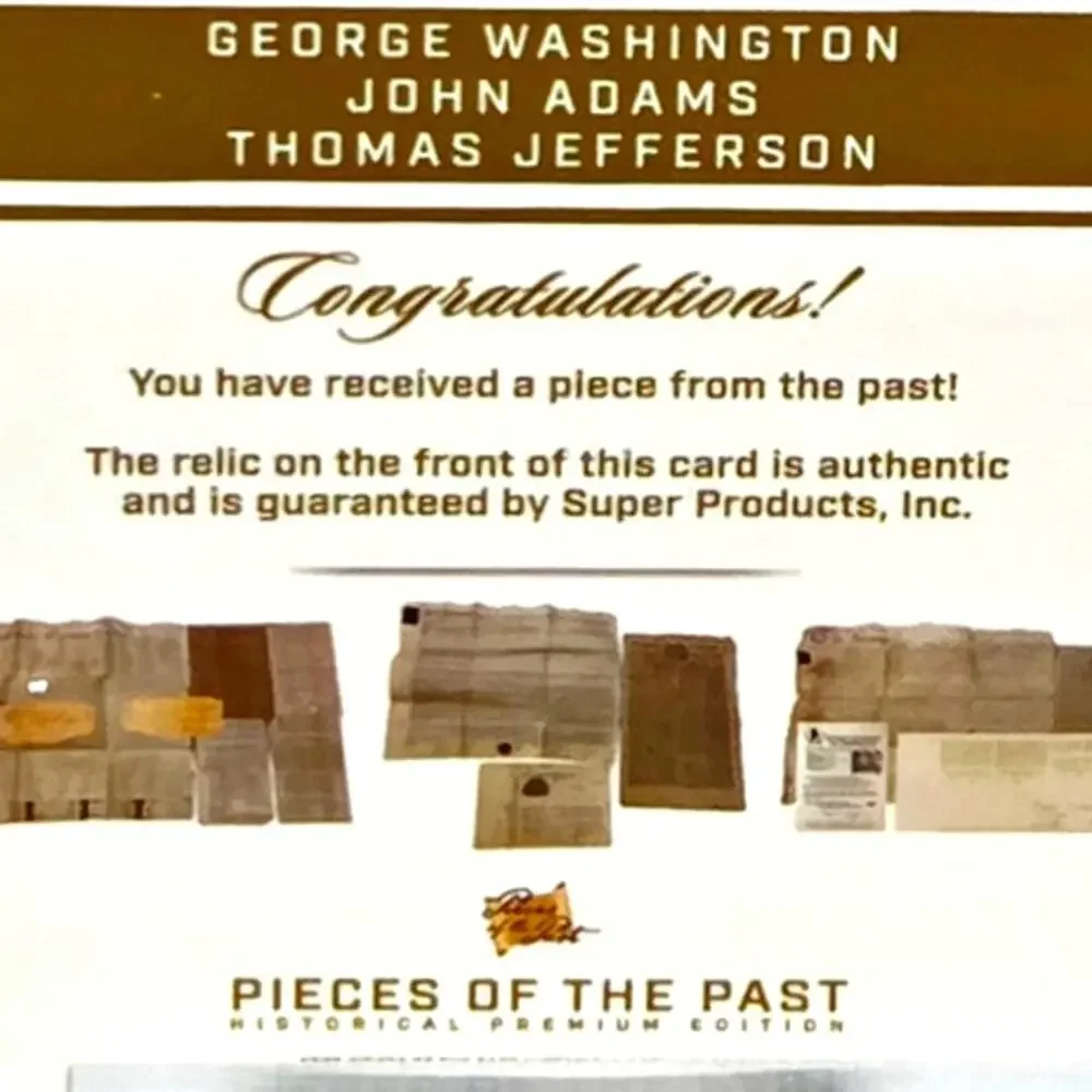 Authentic Presidents Washington, Adams and Jefferson Handwriting Relics History